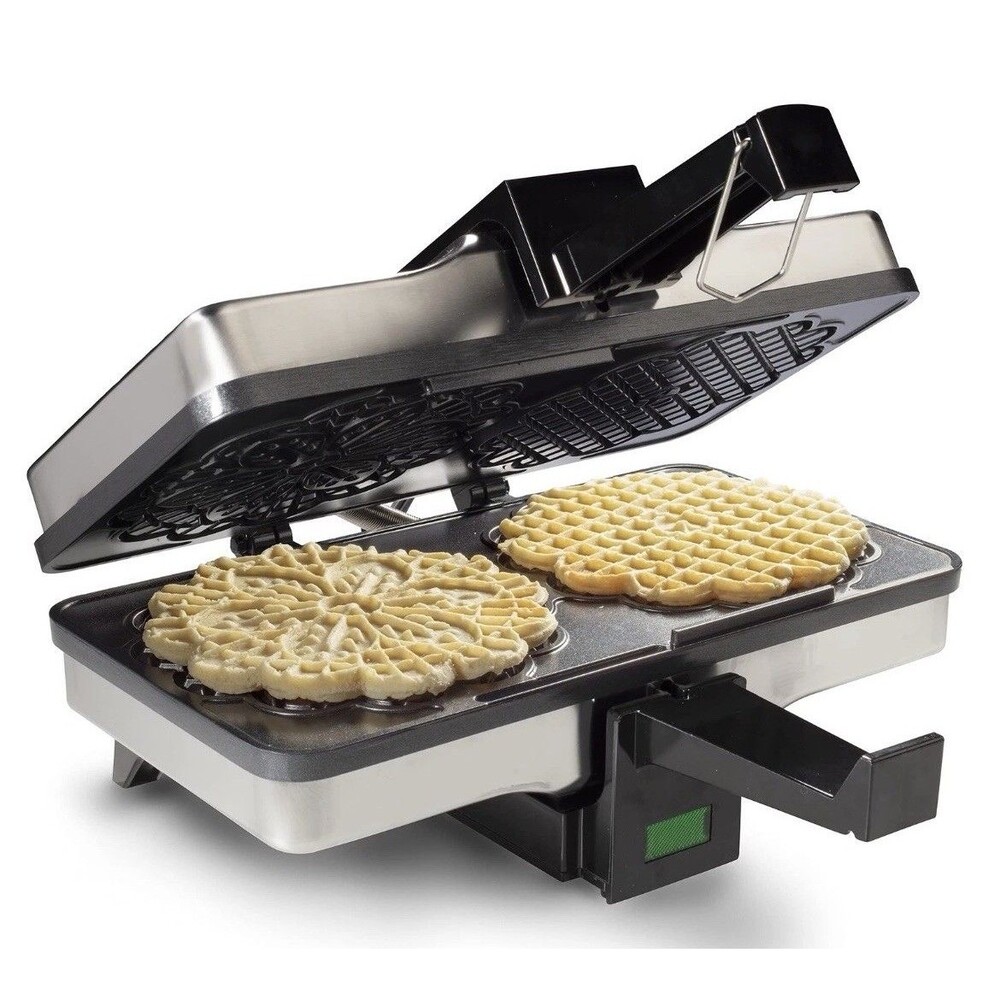 Pizzelle Maker Nonstick Electric Baker Press Makes Two 5-Inch Cookies CucinaPro - Picture 5 of 7